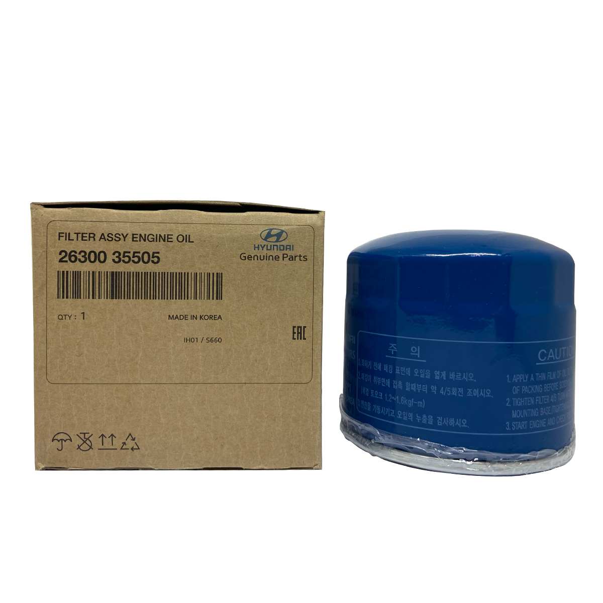 Genuine OEM Filter Assy Engine Oil for Hyundai & Kia 26300-35505