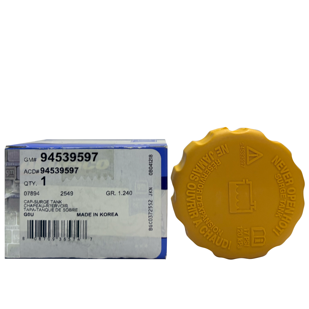 ACDelco 94539597 Radiator Surge Tank Cap